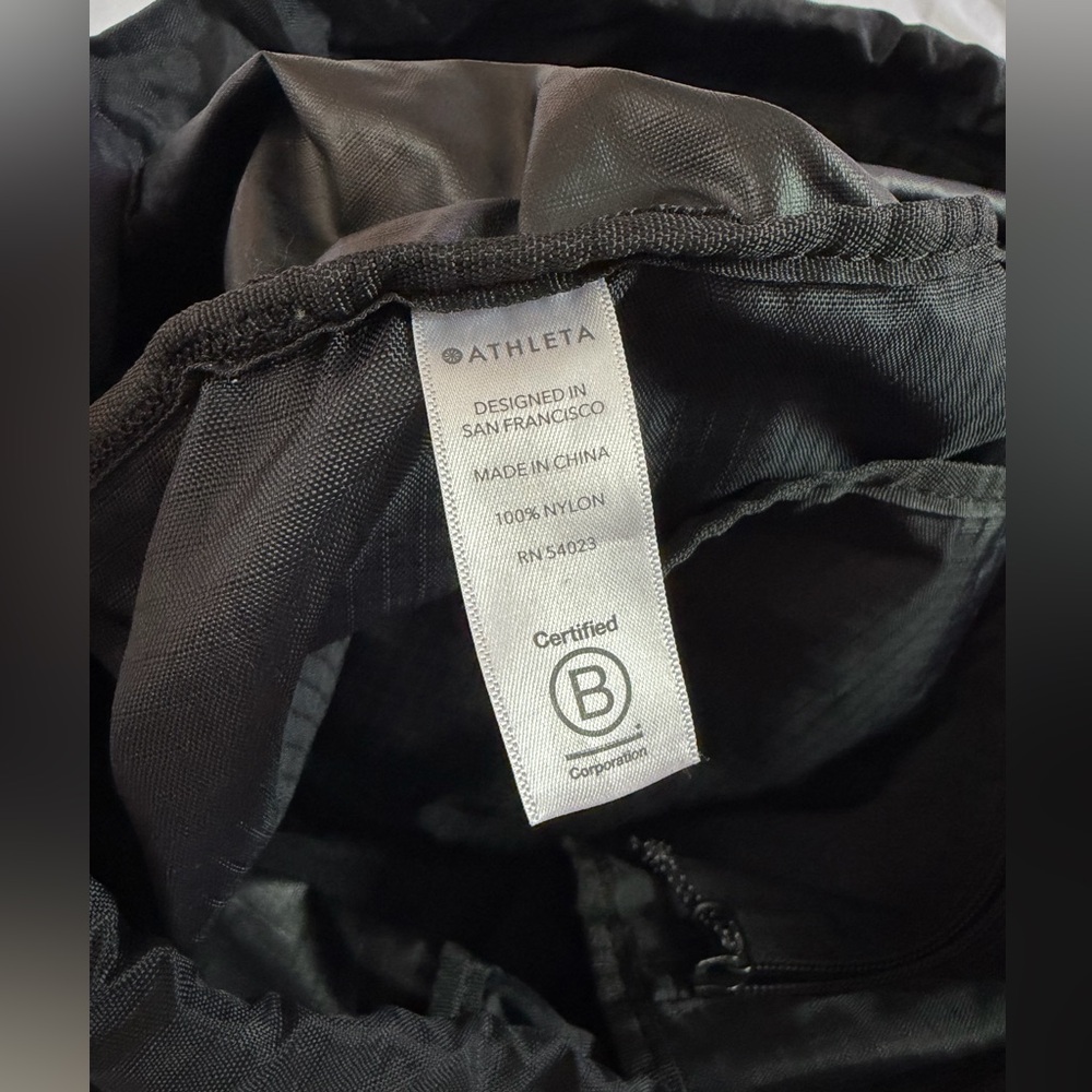 Athleta Oslo Bookbag Backpack Bag Black Nylon Lightweight with Crossbody Purse - Picture 6 of 12